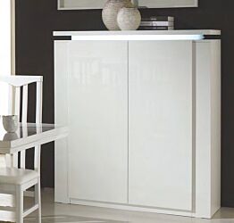 Madia alta, 2 ante bianco lucido, Made in Italy