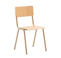 Sedia con fusto beige con seduta e schienale tinta naturale