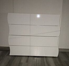 ACQUISTA ANCHE TU Comò Bianco Lucido con 4 cassetti sagomati, linea onda