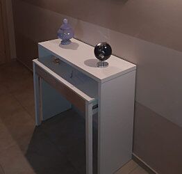 Offerta Scrivania, Consolle allungabile colore bianco artik e rovere canadian