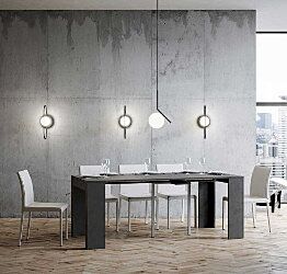 Consolle salvaspazio allungabile, finitura Antracite spatolato, Made in Italy Zenzero Shop