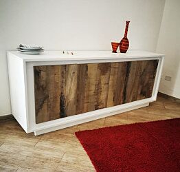 ACQUISTA ANCHE TU Madia di Design, 4 ante Pero e Bianco Opaco