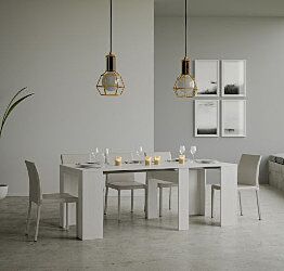 Consolle salvaspazio Bianco frassino, allungabile fino a 204 cm