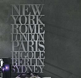 Lettering decoro murale, finitura antracite, Made in Italy Zenzero Shop