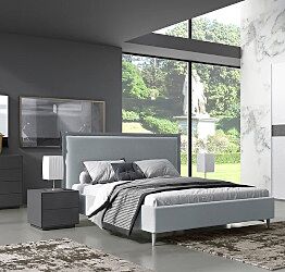 Camera da letto di design Cormorano con armadio, comò, comodini e letto matrimoniale 