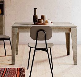 Tavolo di design L.130 allungabile, color quercia, Made in Italy