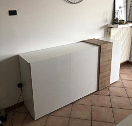 Credenza moderna Kadiz e Bianco Lucido, Made in Italy