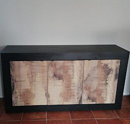 Innovativa Madia moderna nera e pero, 3 ante