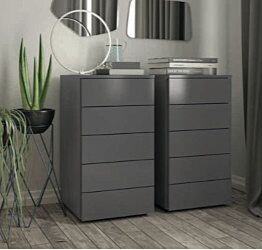 Settimino grigio titanio 5 cassetti, made in italy Zenzero Shop
