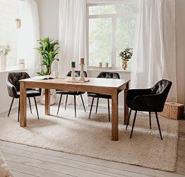 Tavolo contemporaneo allungabile L.160 finitura Bamboo