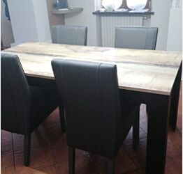 Spazioso Tavolo Moderno L. 180 Nero e Pero