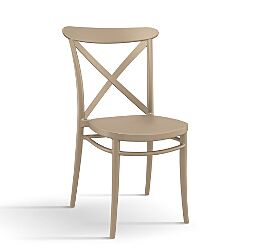 Sedia per uso interno ed esterno, in polipropilene colore tortora