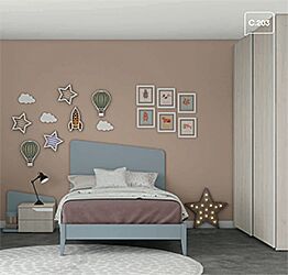 Cameretta moderna per ragazzi in finitura Cadaques e Noce brina