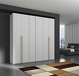 Armadio Falco con 6 ante battenti in finitura Larice bianco e Olmo
