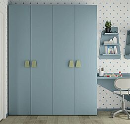 Armadio a 4 ante battenti in finitura Cadaques e Oliva