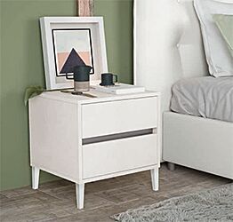 Coppia di comodini moderni in finitura Cemento artico