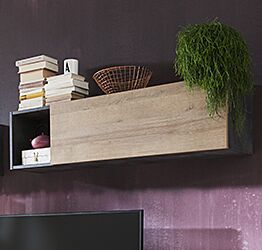 Pensile / colonna industry in finitura Rovere e Grigio smoke