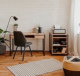 Ufficio completo stile Industry in finitura Antracite e Rovere nodato 