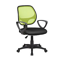 Poltrona operativa da ufficio con braccioli, Verde e Nera