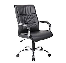 Poltrona presidenziale con braccioli, Nera