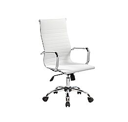 Poltrona presidenziale con braccioli, Bianca