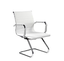 Poltrona da attesa con slitta e braccioli, Bianca