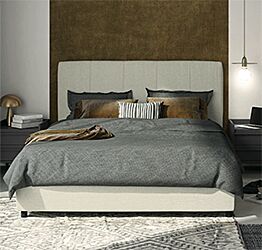 Letto matrimoniale in tessuto in finitura Desert