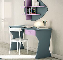 Scrivania moderna con 1 cassetto in finitura Cadaques e Papaya