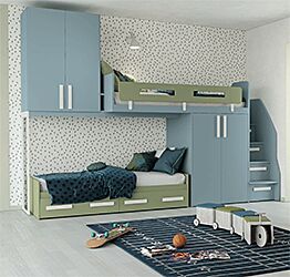 Cameretta bambini Helena in finitura Cadaques e Oliva