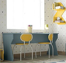 Scrivania moderna con doppia postazione in finitura Cadaques