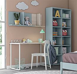 Scrivania moderna con gambe in metallo in finitura Noce brina