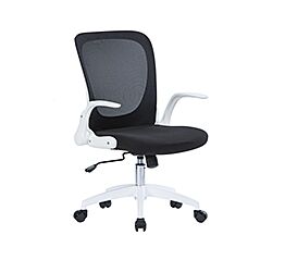 Poltrona operativa da ufficio con schienale reclinabile, Nera e Bianca