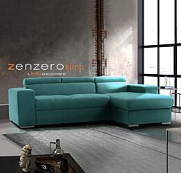 Divano moderno trasformabile Pilatus, divano letto Verde Smeraldo, made in Italy