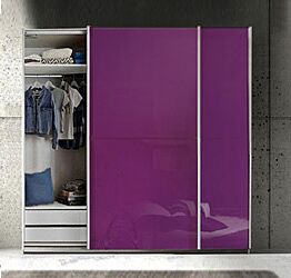 Armadio scorrevole Bicolore a 2 ante, finitura Lilla Lucido 240x210