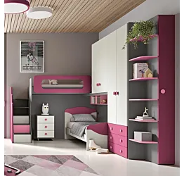 soppalco per bambine fuxia