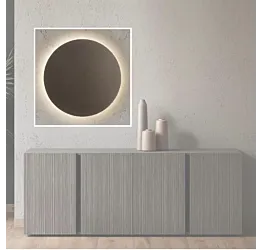 specchiera tonda retroilluminata