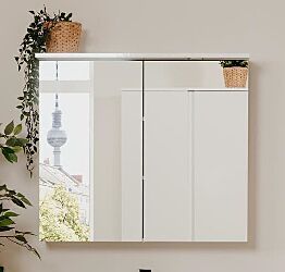 Specchio contenitore Bianco lucido con led inclusi