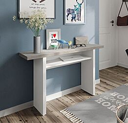 Consolle moderna apribile, bianca artik e beton