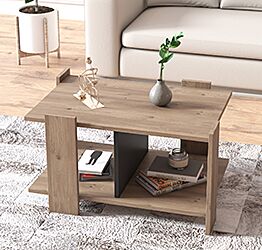 Tavolino particolare Ankara per soggiorno in finitura Rovere