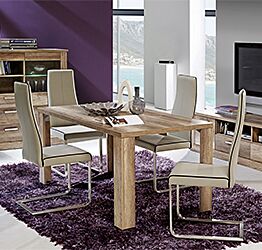 Tavolo con un'allunga, finitura Rovere antico