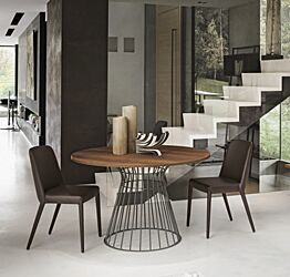 Tavolo tondo di design con struttura in finitura antracite 