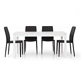 Tavolo allungabile moderno, in legno, bianco frassinato