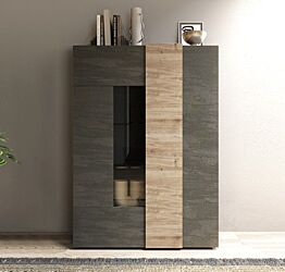 Vetrina moderna, 2 ante, Titanio e Kadiz