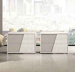 Comodini Bianco altea e Grigio seta design moderno