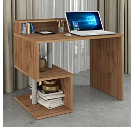 Scrivania dotata di 2 vani portaoggetti, 100x90x50 h cm, Rovere Wotan Zenzero Shop