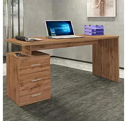 Scrivania 3 cassetti, 160x75x60 h cm, Rovere wotan