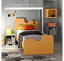 Letto singolo di design in finitura Miele