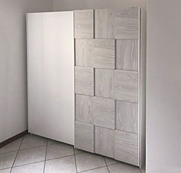 ACQUISTA ANCHE TU Armadio scorrevole bianco opaco e grigio a 2 ante 