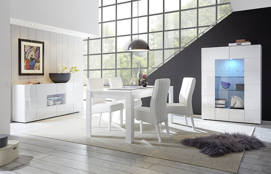 Sala Completa di Design Bianco Lucido