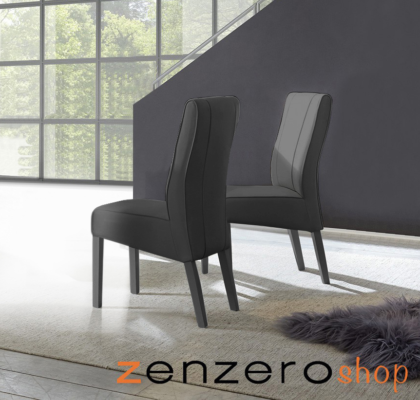 2 Sedie moderne in ecopelle Grigio